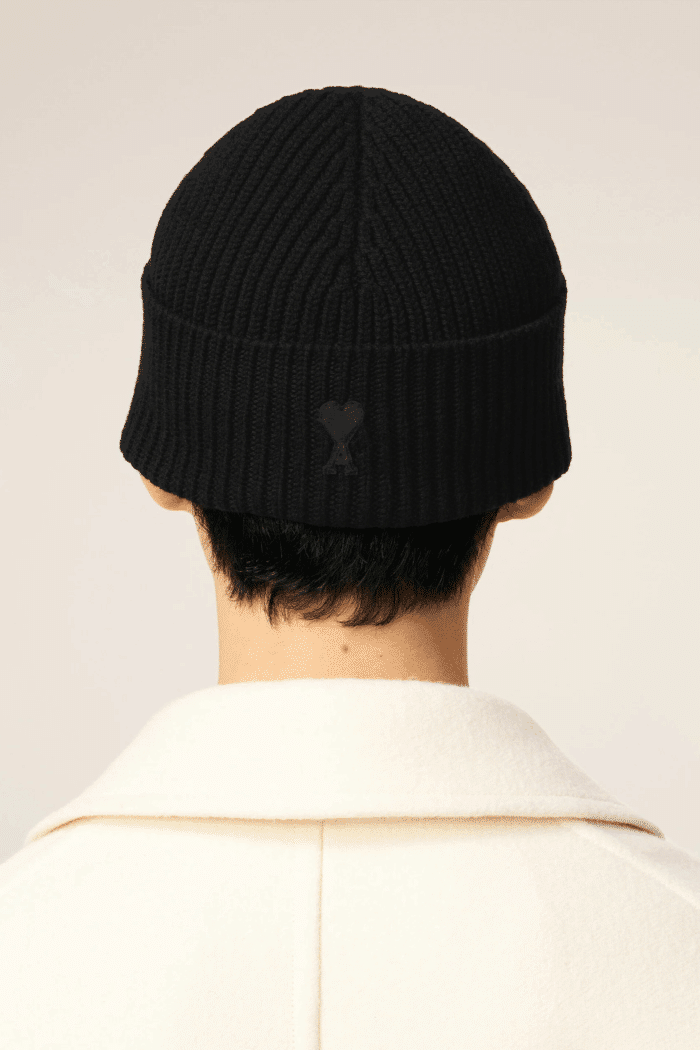 Bonnet Laine Noire Cœur Noir