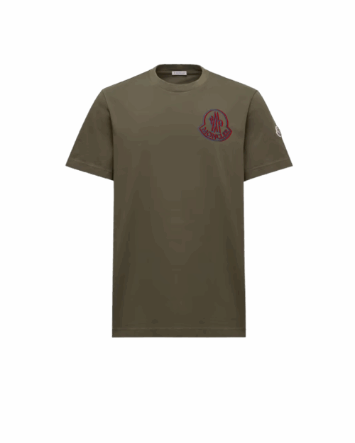 Tee-Shirt Vert Olive Grand Logo Bordeaux