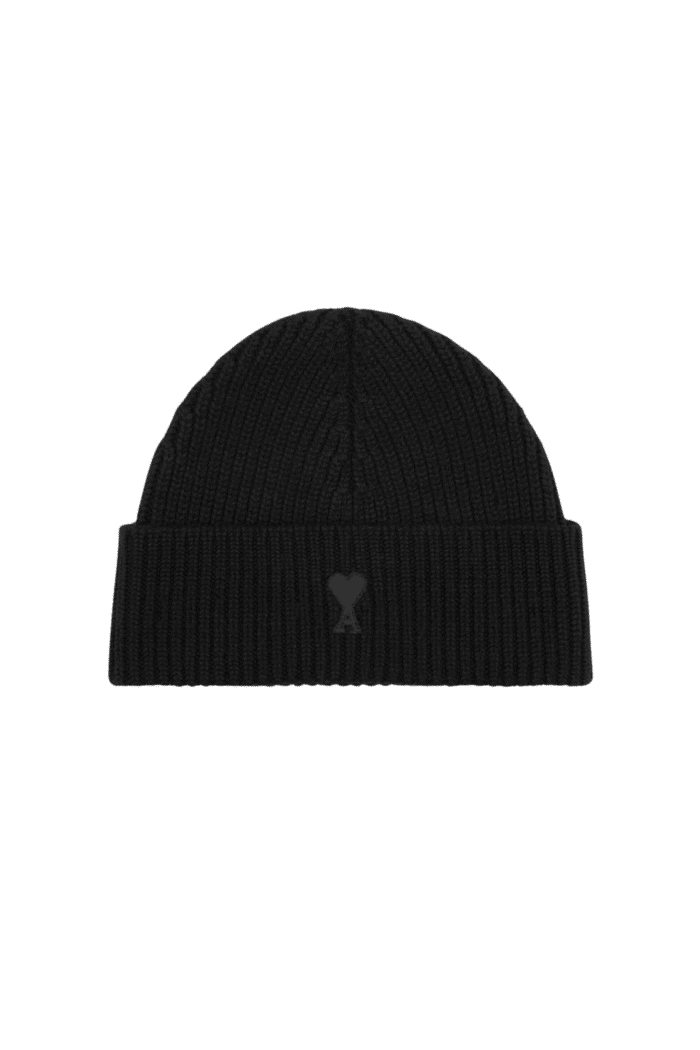 Bonnet Laine Noire Cœur Noir