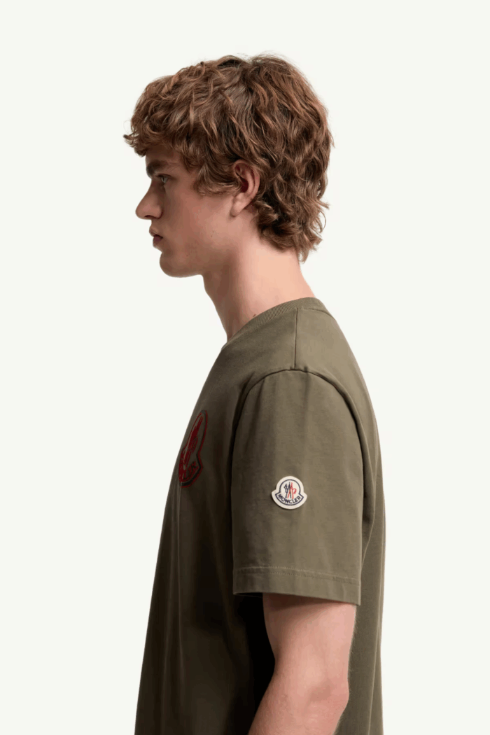 Tee-Shirt Vert Olive Grand Logo Bordeaux