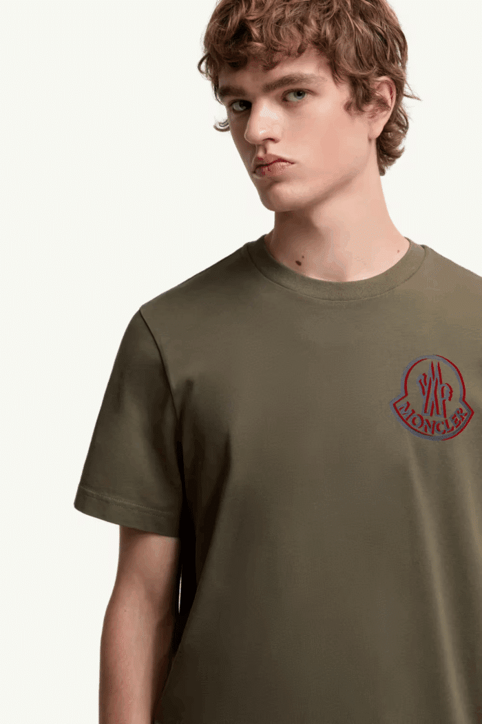 Tee-Shirt Vert Olive Grand Logo Bordeaux