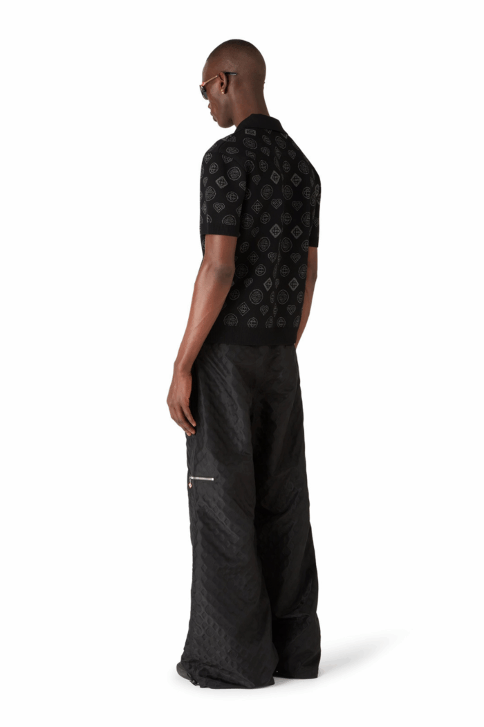 Polo Jacquard Monogrammé Noir