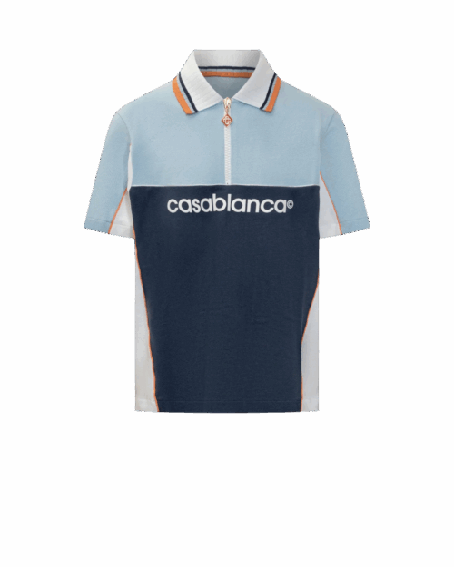 Polo Oversize Colorblock Bleu