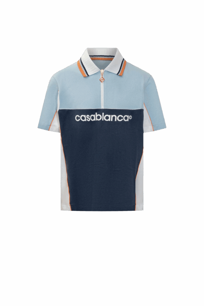 Polo Oversize Colorblock Bleu