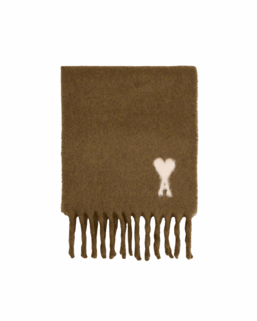Écharpe Oversize Noisette Cœur Écru