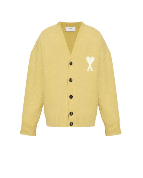 Cardigan Alpaga Anis Cœur Écru en maille