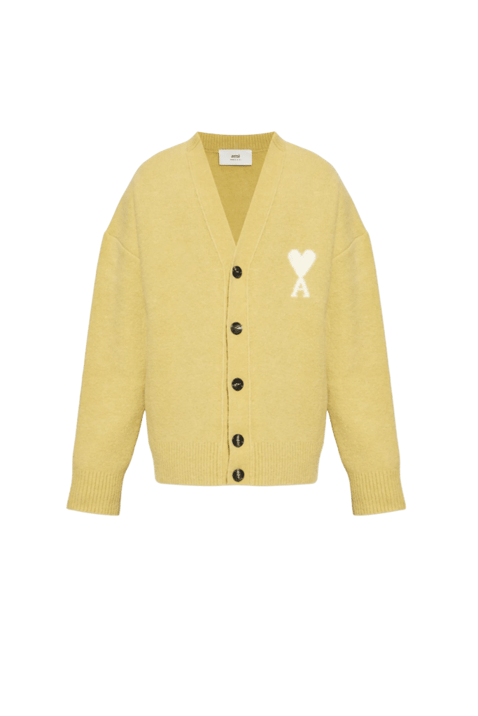 Cardigan Alpaga Anis Cœur Écru en maille