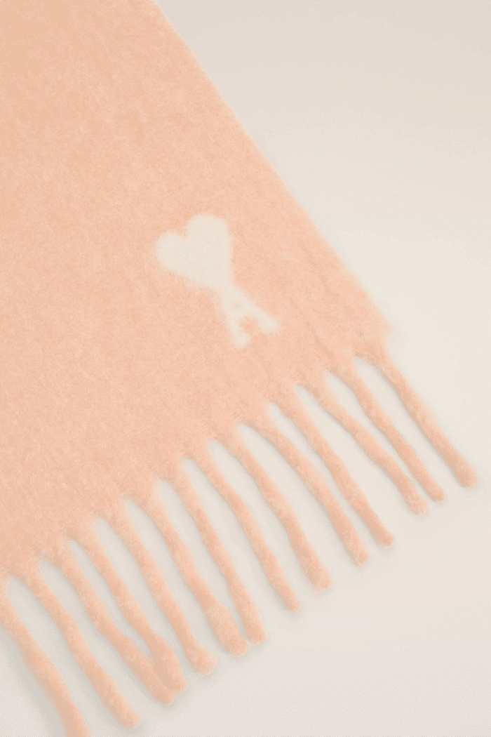 Écharpe Oversize Poudre Cœur Écru