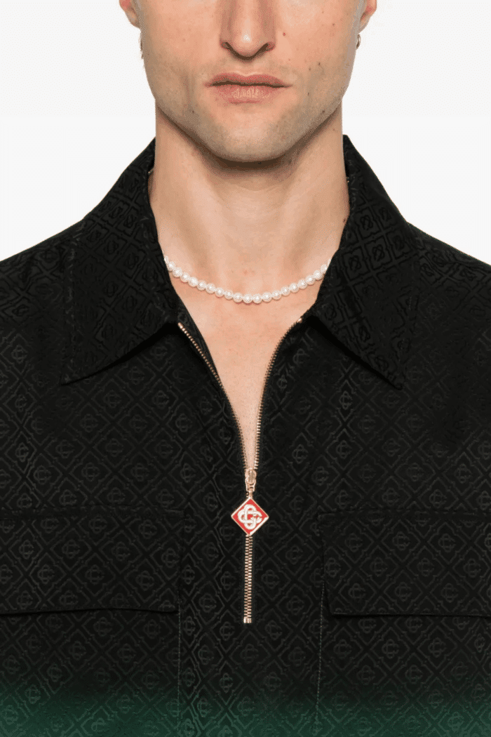 Polo Zippé Monogrammé Dégradé
