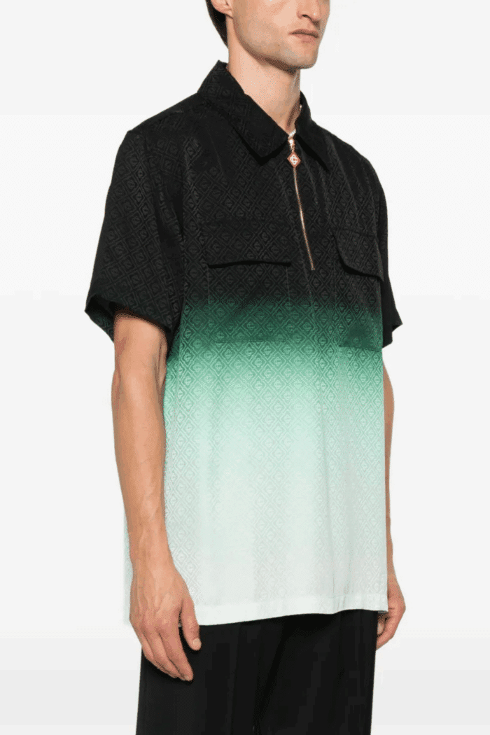 Polo Zippé Monogrammé Dégradé