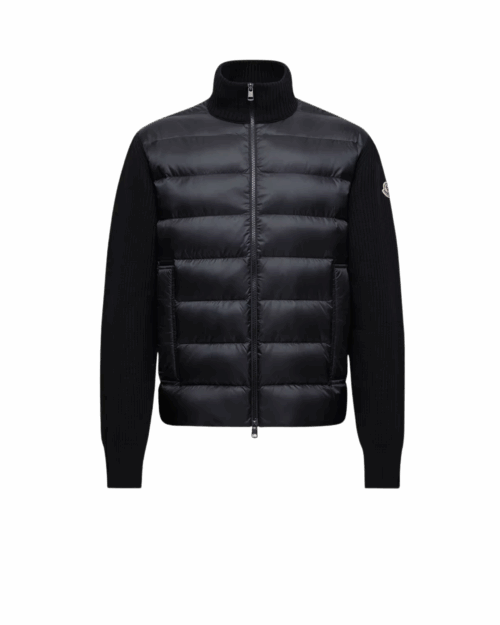 Cardigan Zippé Laine et Cachemire Noir