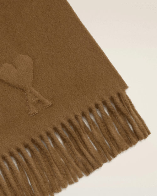 Écharpe Laine Marron Embossé
