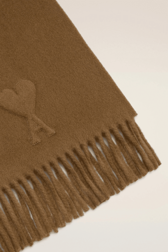 Écharpe Laine Marron Embossé