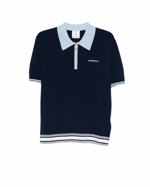 Polo Zippé Laine Bicolore