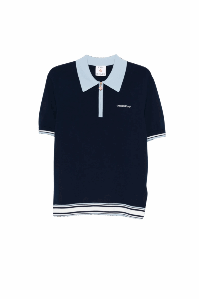 Polo Zippé Laine Bicolore