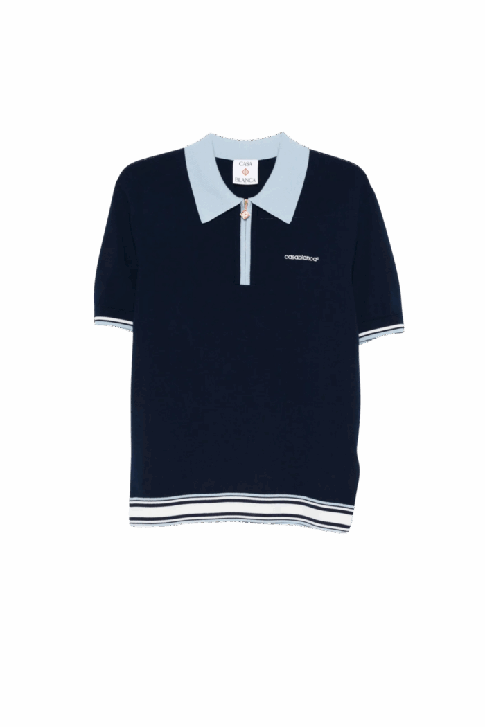 Polo Zippé Laine Bicolore