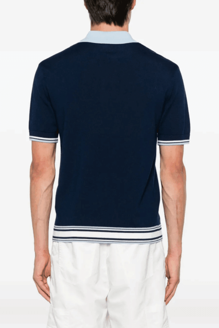 Polo Zippé Laine Bicolore