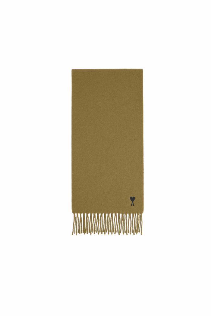 Écharpe Laine Bronze Cœur Noir