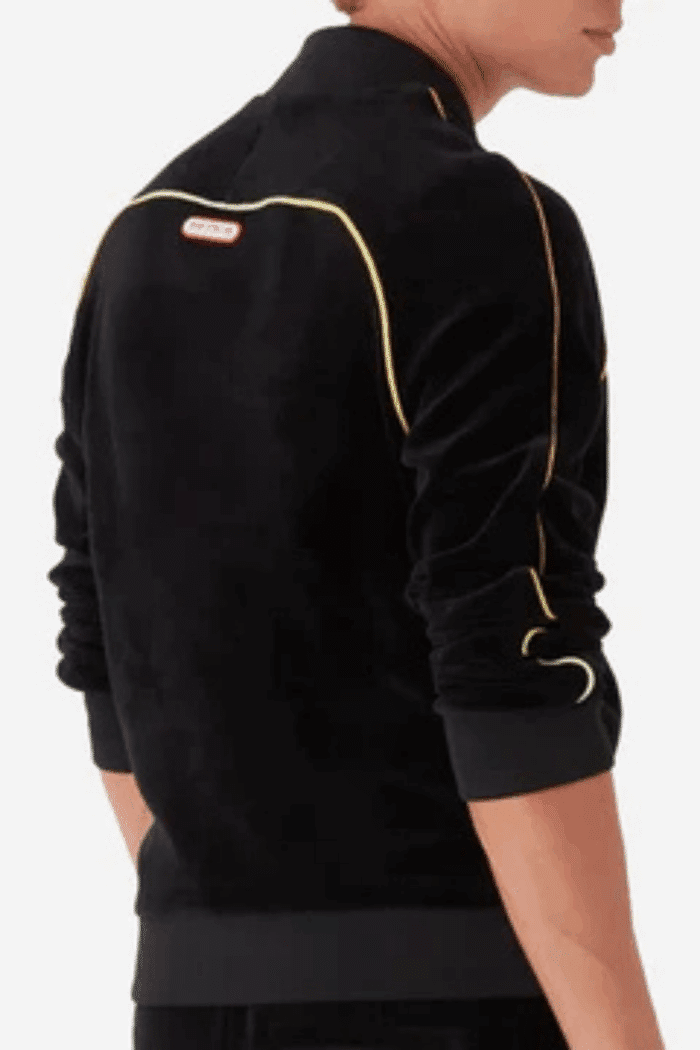 Sweat Zippé Velours Noir