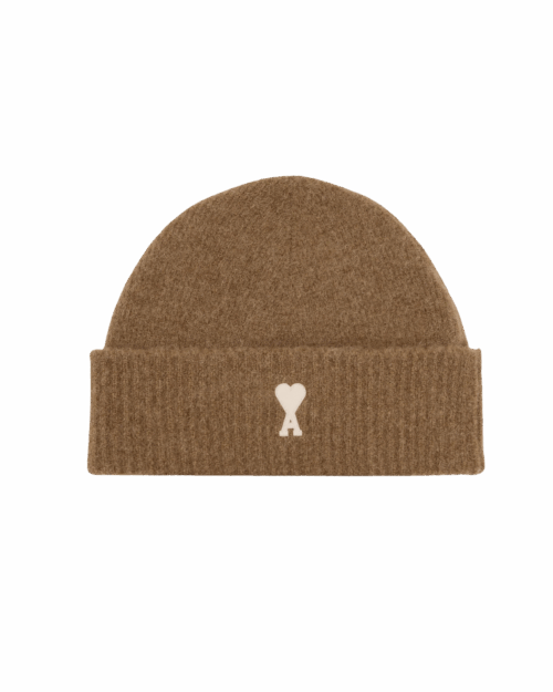 Bonnet Alpaga Noisette Cœur Écru