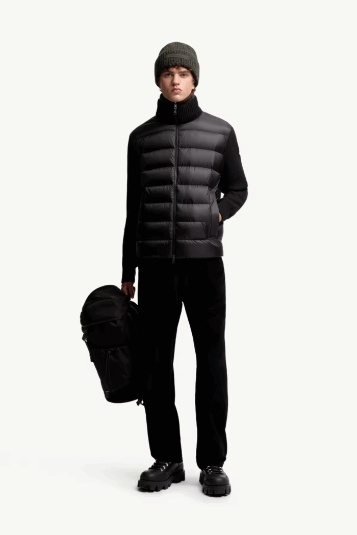 Cardigan Zippé Laine et Cachemire Noir