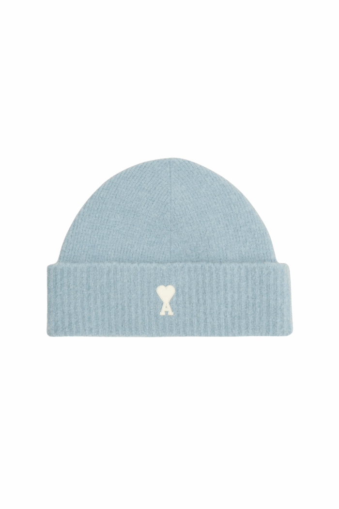 Bonnet Alpaga Ciel Cœur Écru