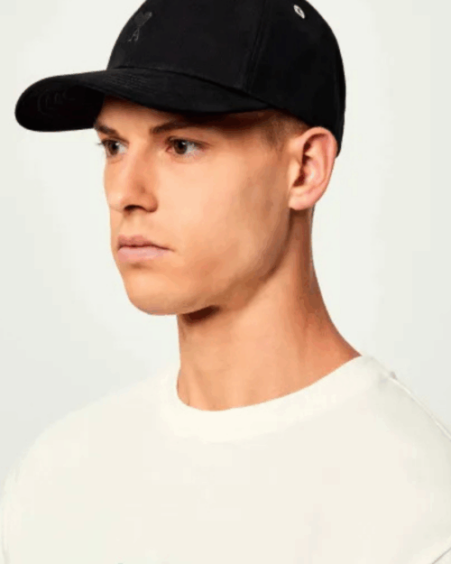 Casquette Coton Noir Cœur Noir