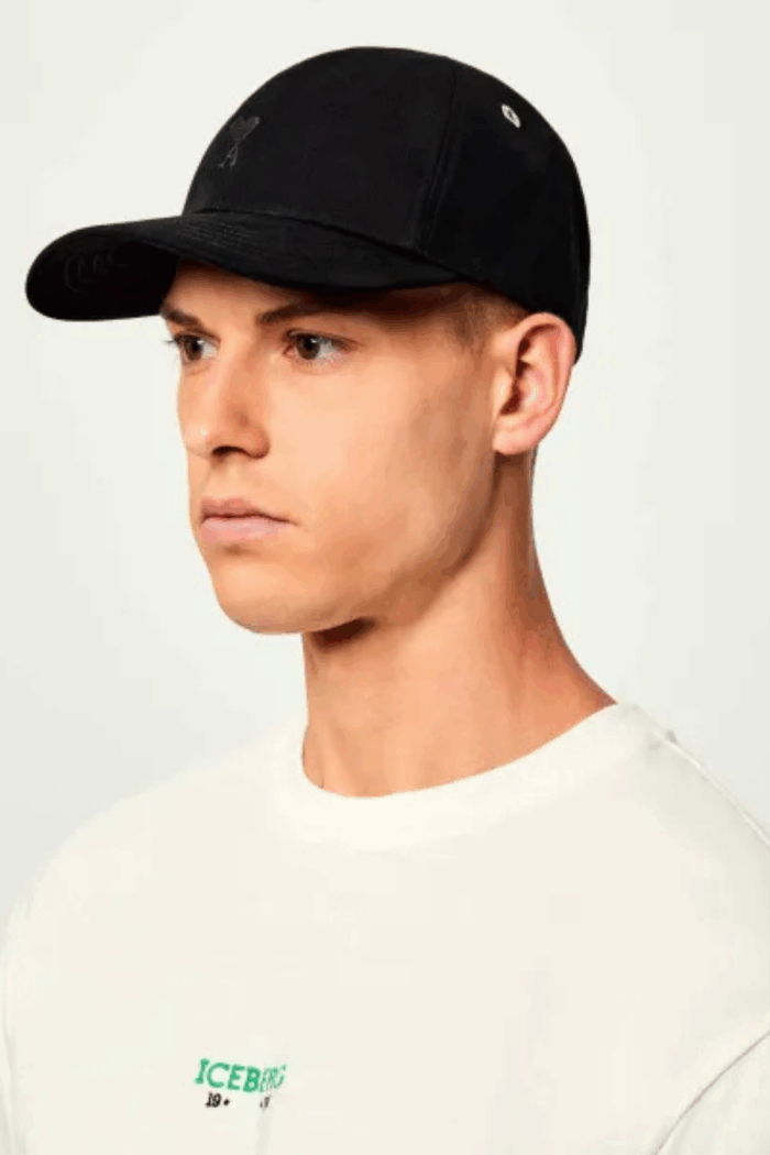 Casquette Coton Noir Cœur Noir