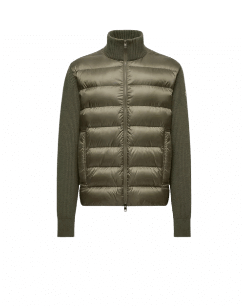 Cardigan Zippé Laine et Cachemire Vert Olive