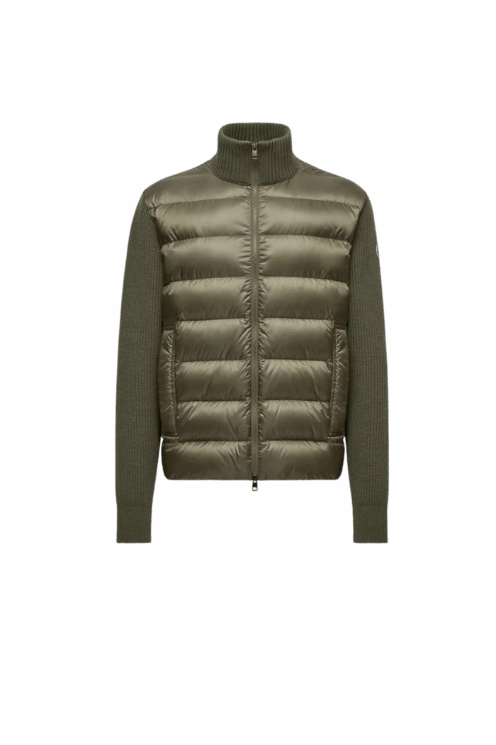 Cardigan Zippé Laine et Cachemire Vert Olive