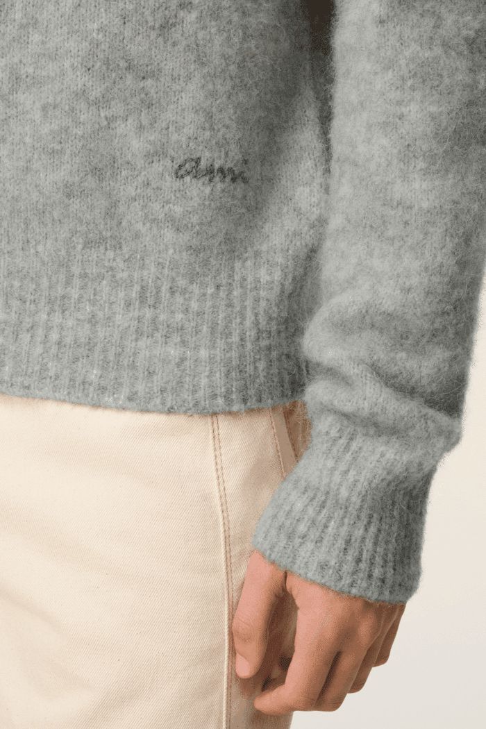 Pull Col Polo Alpaga Gris