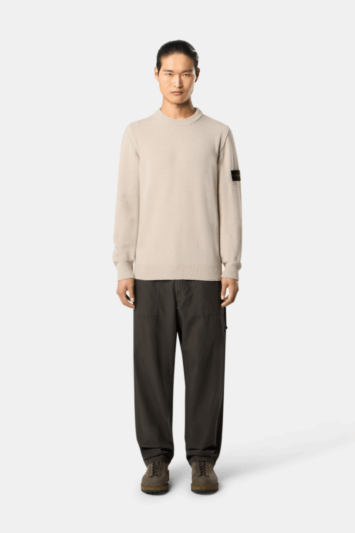 Pull Col Rond Laine Désert