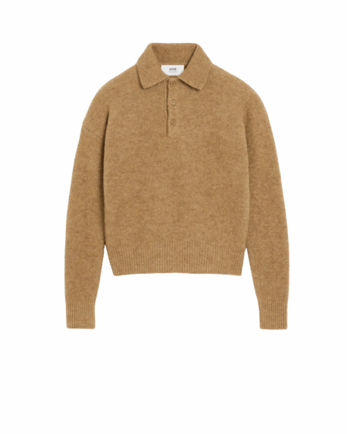 Pull Col Polo Alpaga Camel