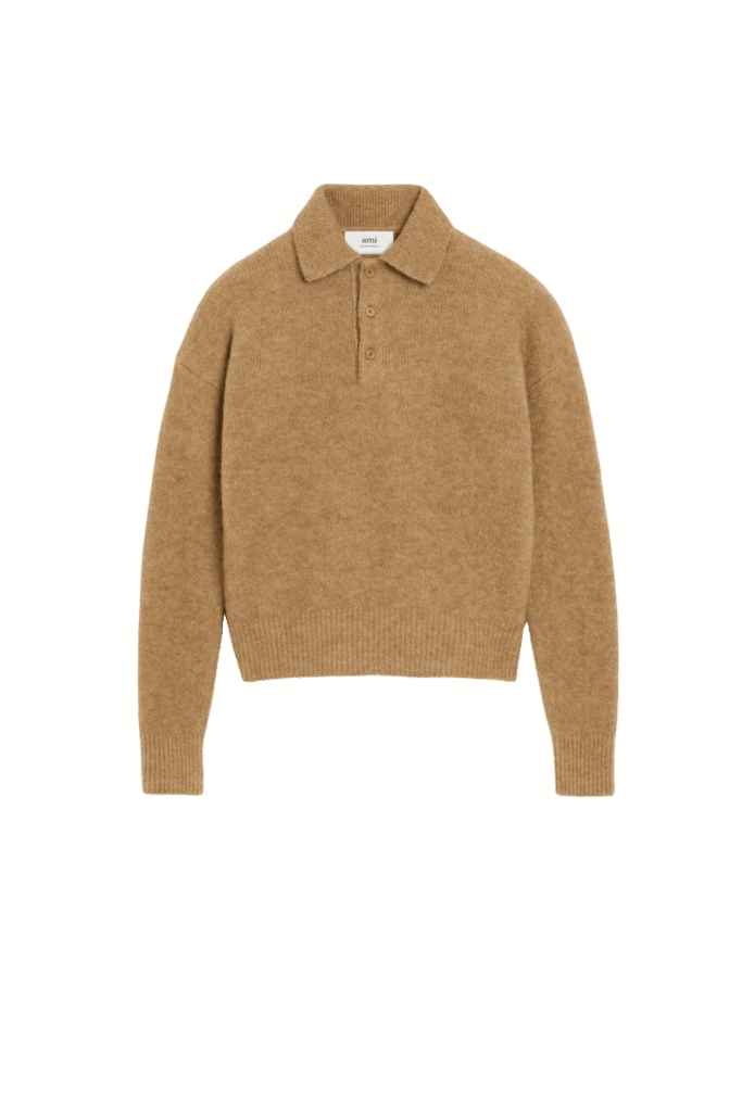 Pull Col Polo Alpaga Camel