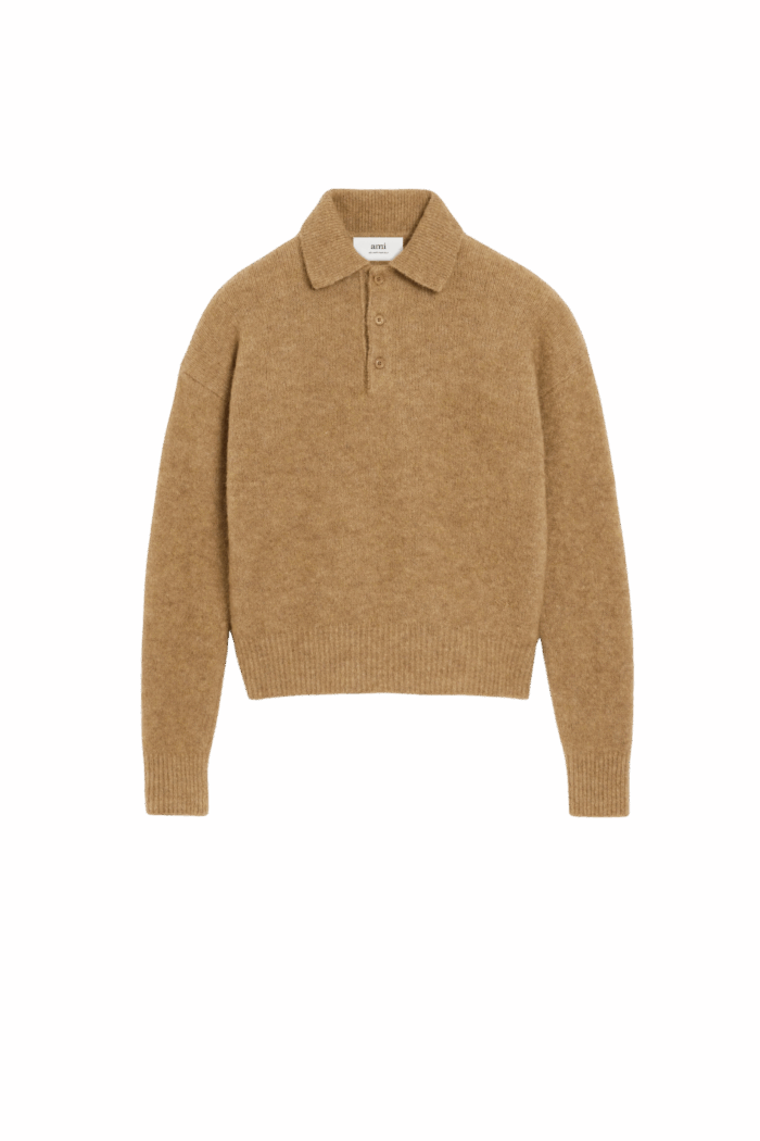 Pull Col Polo Alpaga Camel
