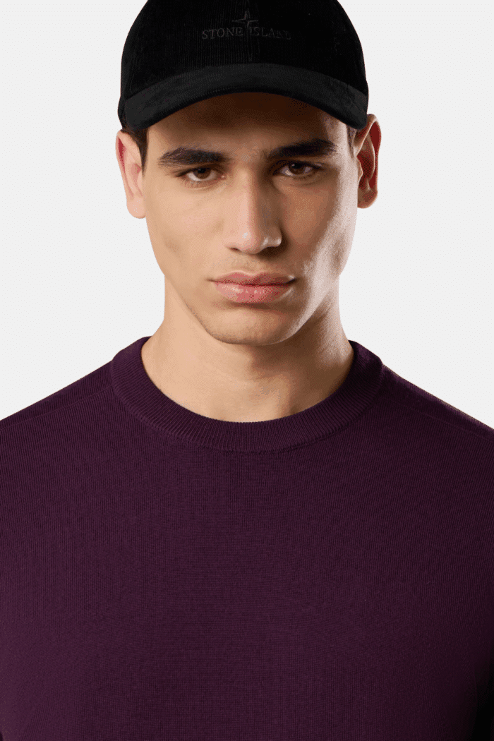 Pull Col Rond Laine Amarante