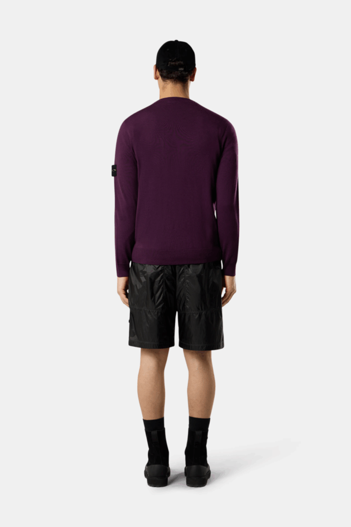 Pull Col Rond Laine Amarante