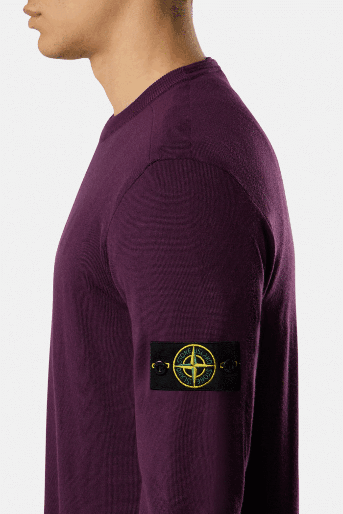 Pull Col Rond Laine Amarante