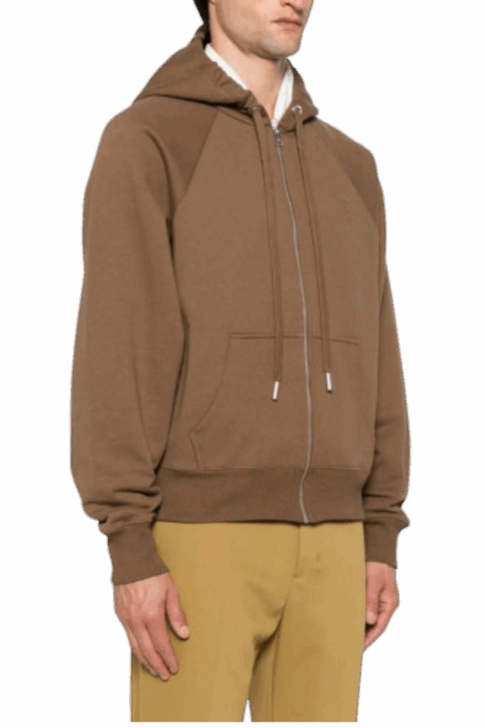 Hoodie Zippé Noisette Cœur Embossé