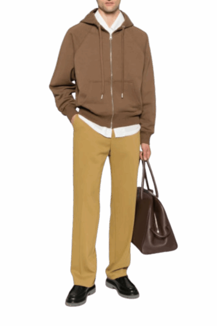 Hoodie Zippé Noisette Cœur Embossé