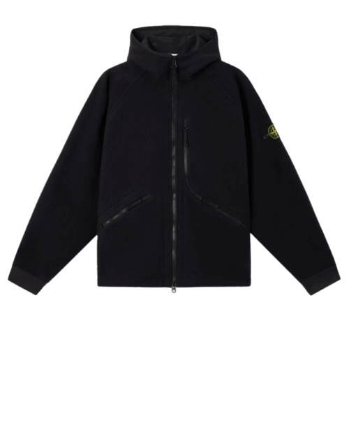 Veste à Capuche Laine Nylon Marine