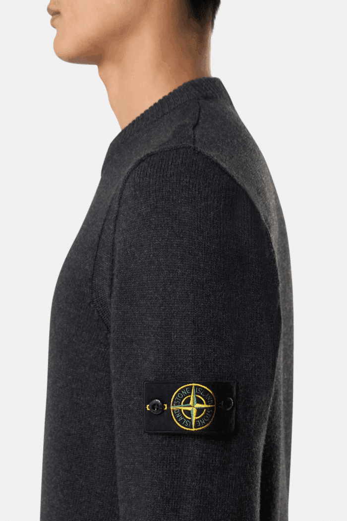 Pull Col Rond Laine Gris Charbon
