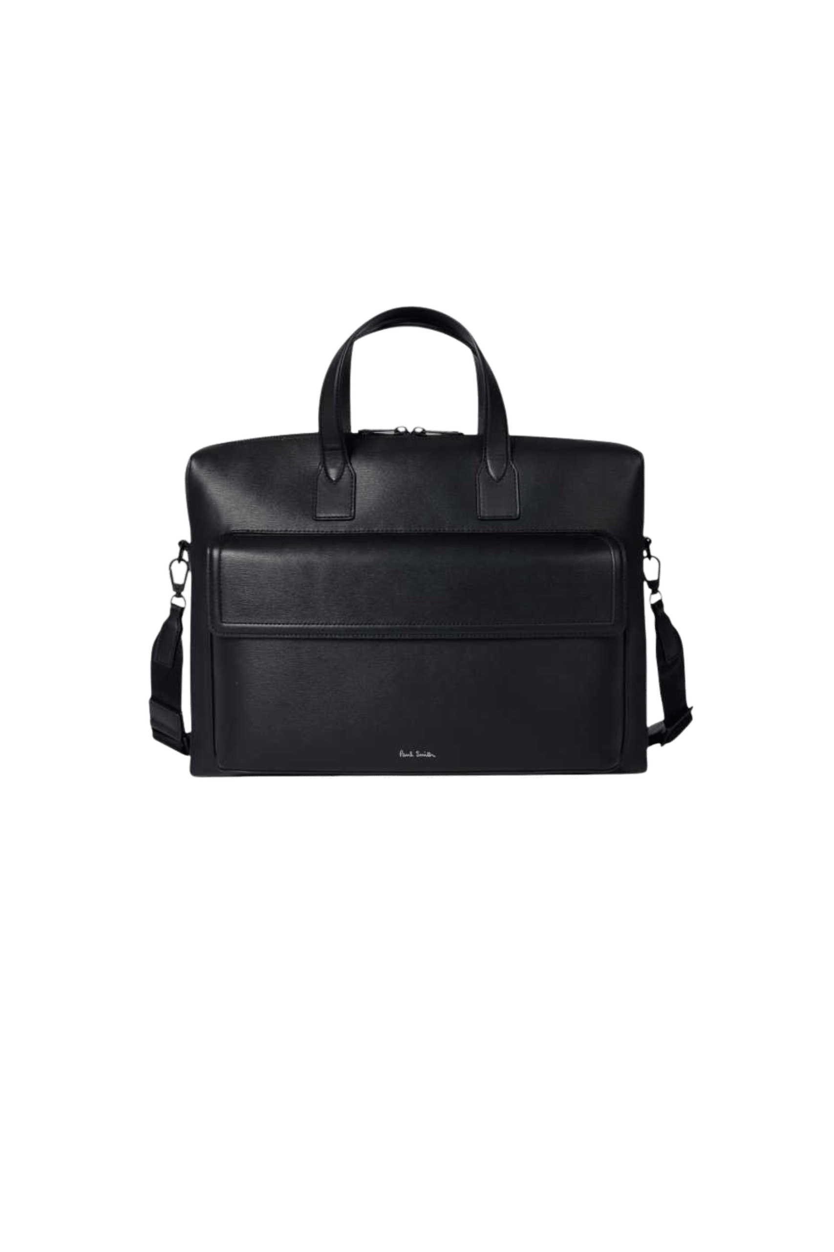 Sac Cartable Zippé Cuir Noir