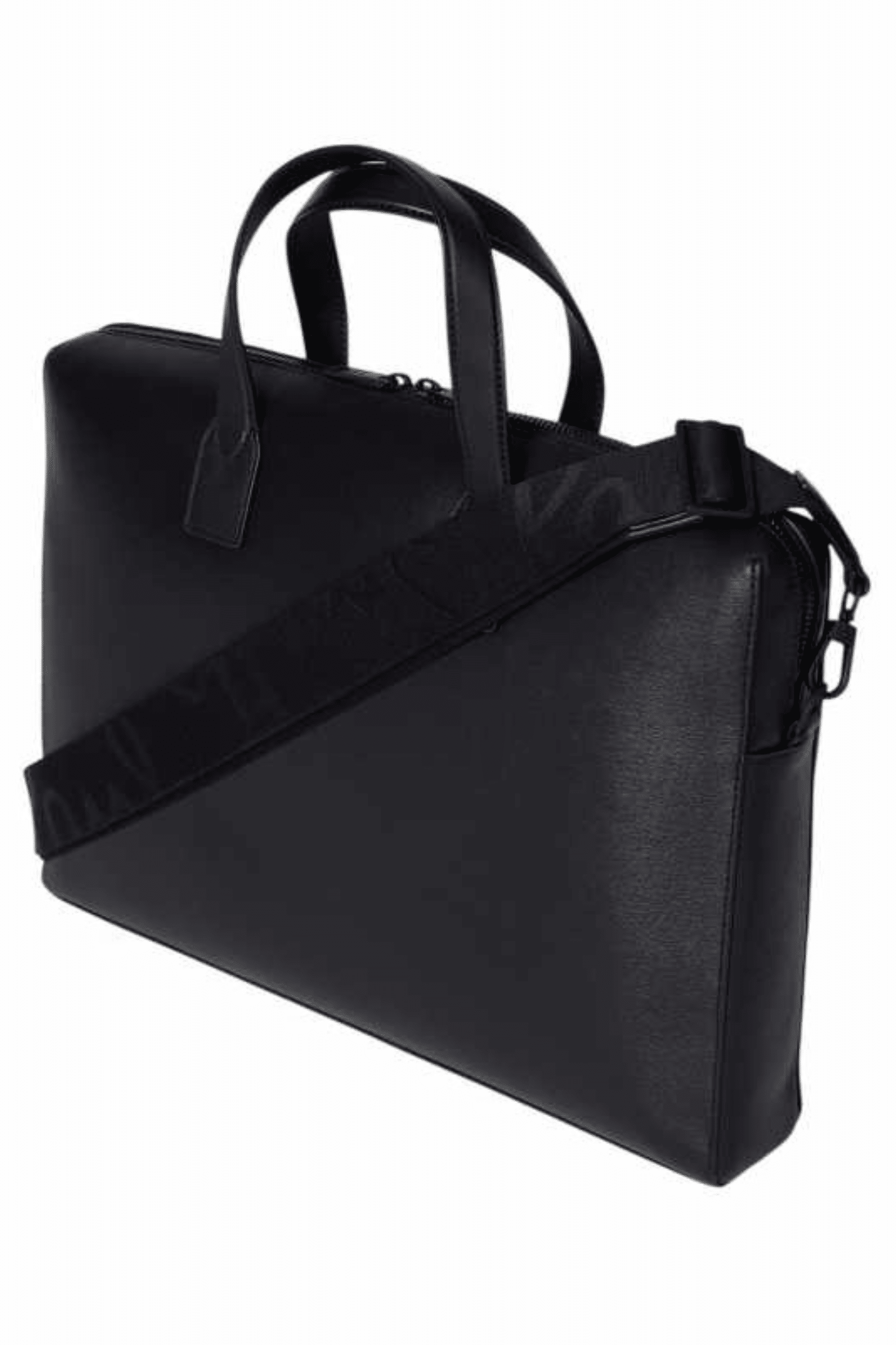 Sac Cartable Zippé Cuir Noir
