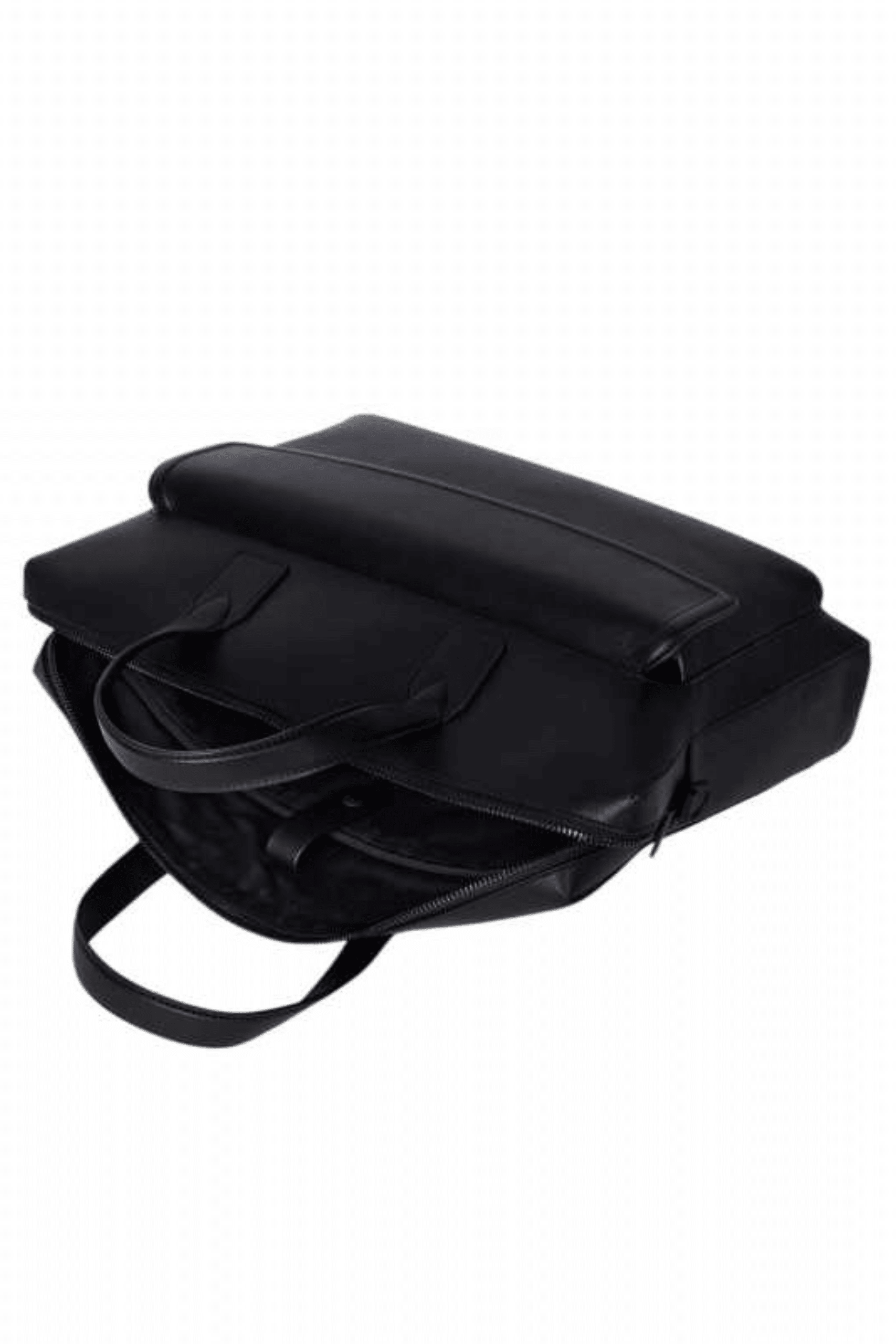 Sac Cartable Zippé Cuir Noir