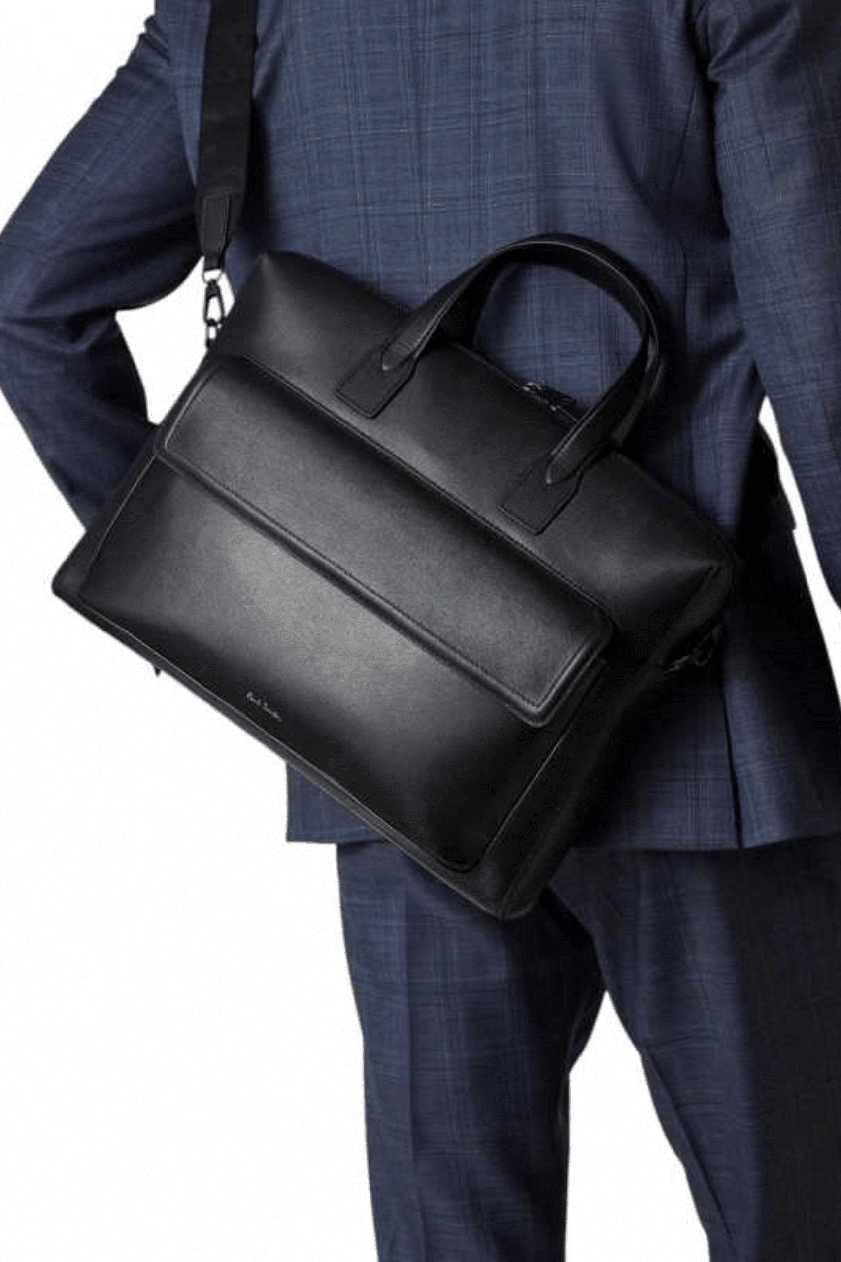 Sac Cartable Zippé Cuir Noir