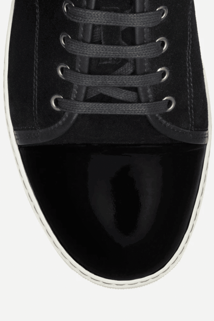 Sneakers DDB1 Daim et Cuir Verni Noir