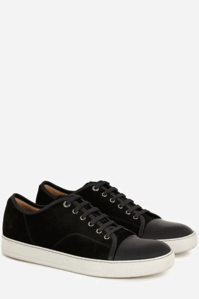 Sneakers DDB1 Daim et Cuir Verni Noir