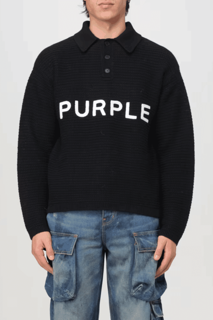 Sweat Laine Noire Logo Blanc