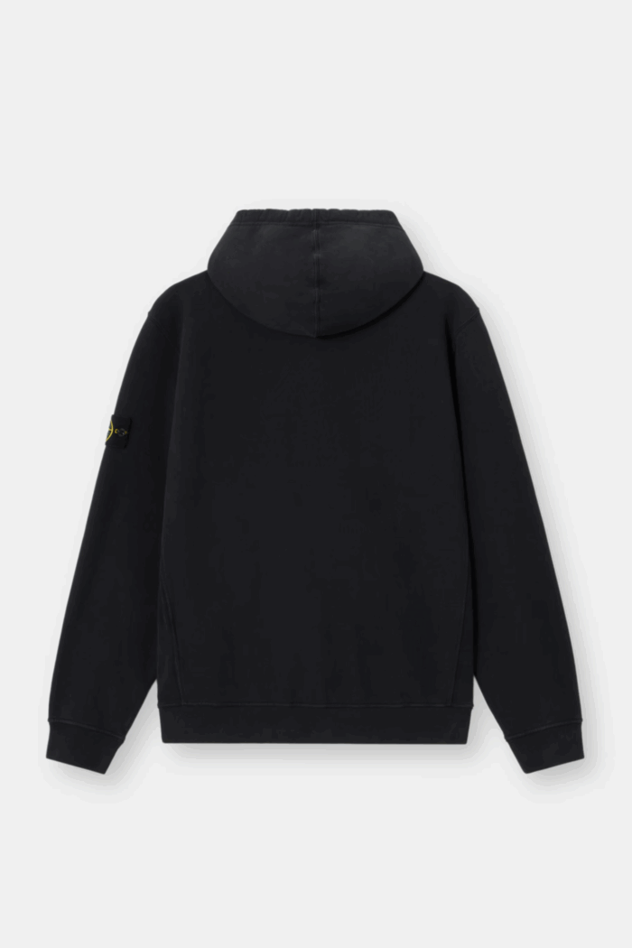 Hoodie Zippé Coton Gratté Noir